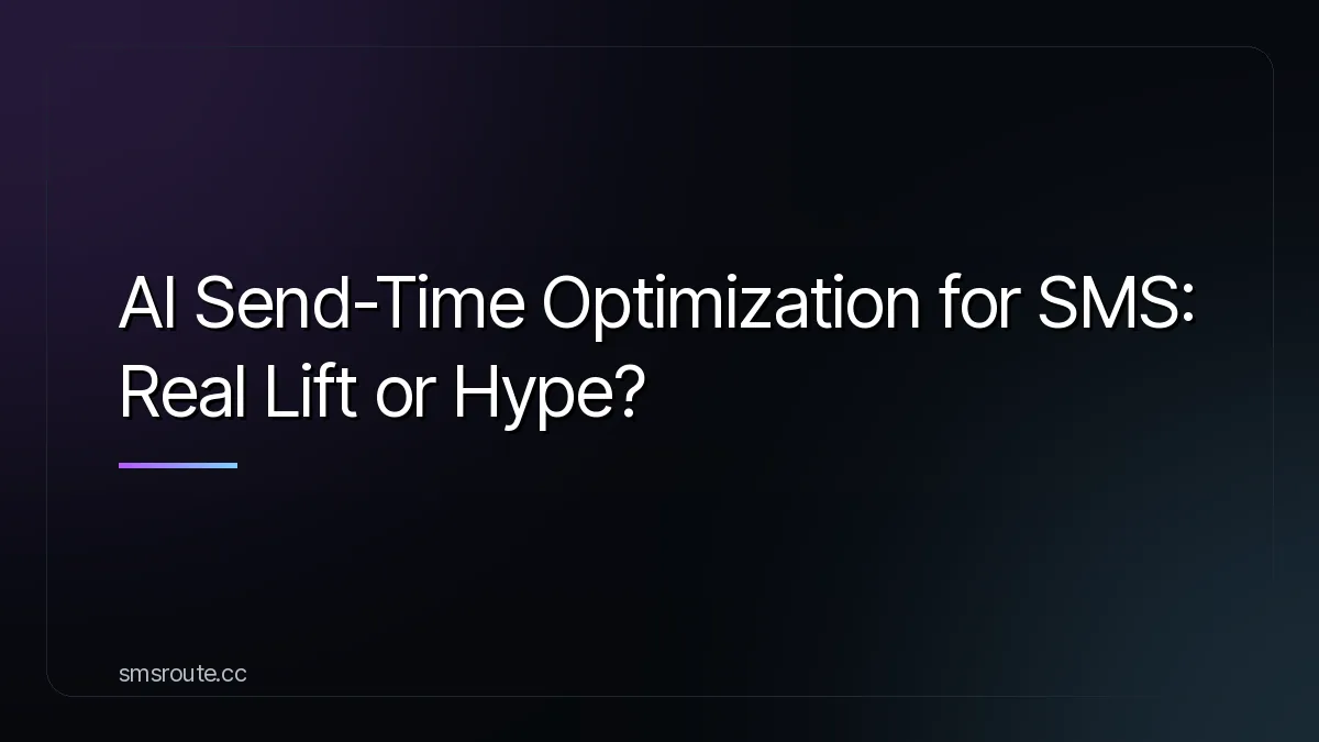 AI Send-Time Optimization for SMS: Real Lift or Hype? — smsroute
