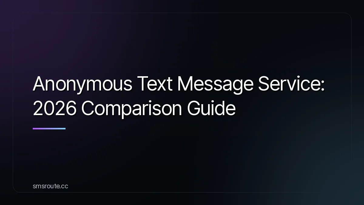 Anonymous Text Message Service: 2026 Comparison Guide — smsroute