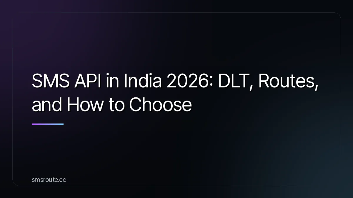SMS API in India 2026: DLT, Routes, and How to Choose — smsroute