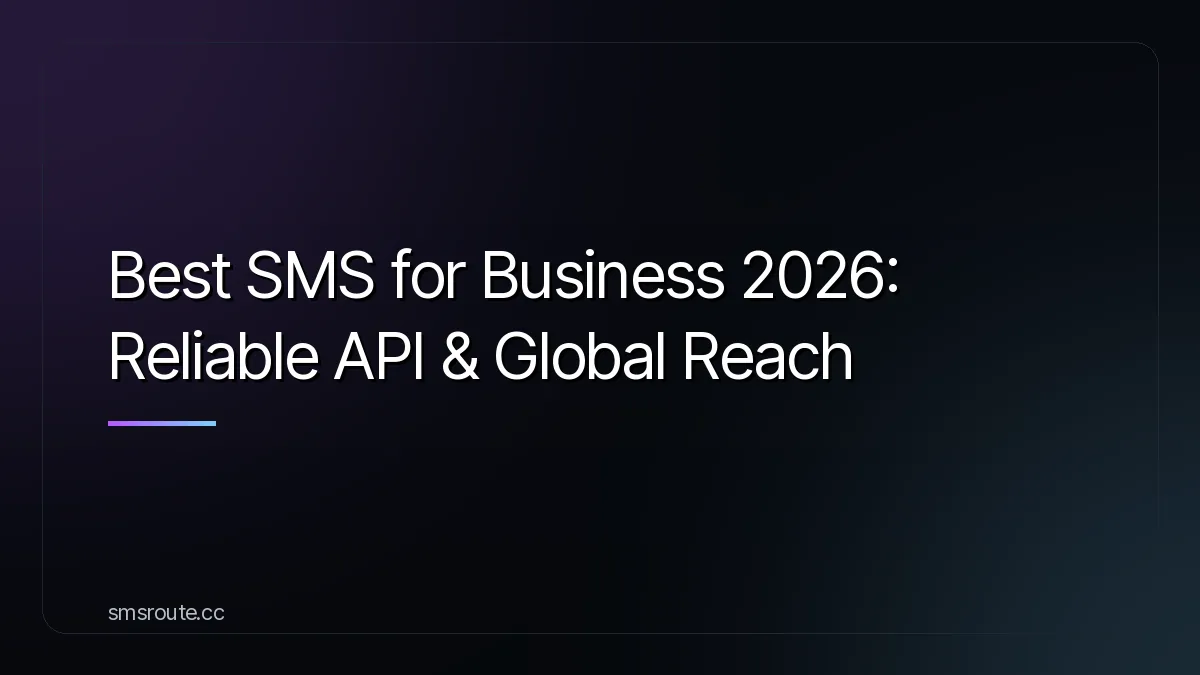 Best SMS for Business 2026: Reliable API & Global Reach — smsroute