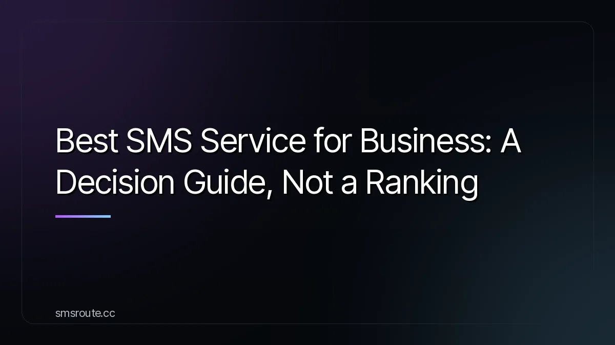 Best SMS Service for Business: A Decision Guide, Not a Ranking — smsroute