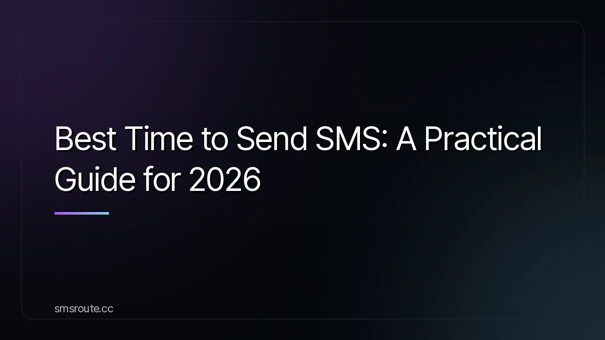 Best time to send SMS guide — timezone send windows and SMS API scheduling with smsroute