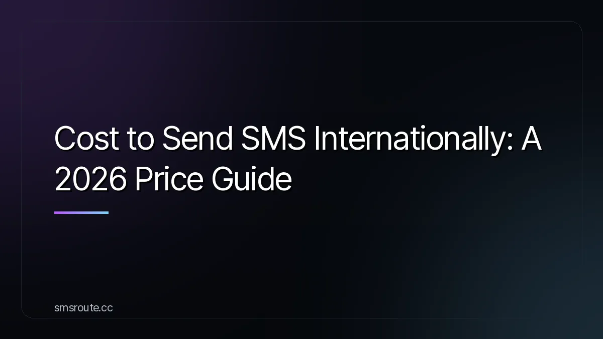 Cost to Send SMS Internationally: A 2026 Price Guide — smsroute