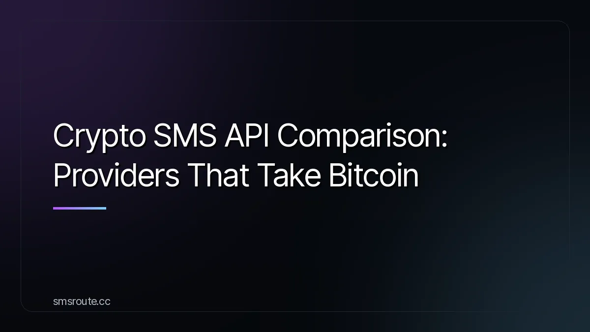 Crypto SMS API Comparison: Providers That Take Bitcoin — smsroute