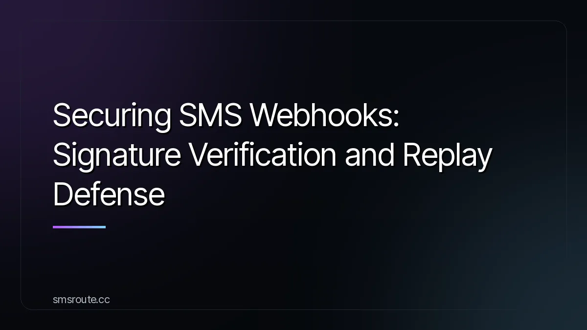 Securing SMS Webhooks: Signature Verification and Replay Defense — smsroute