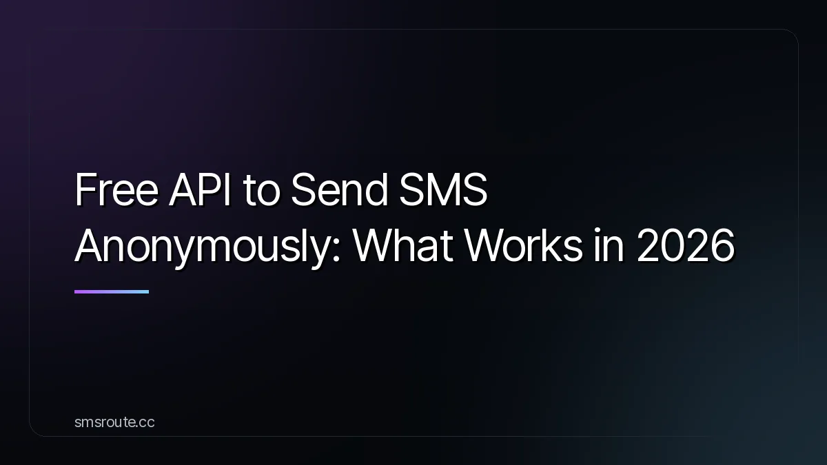 Free API to Send SMS Anonymously: What Works in 2026 — smsroute