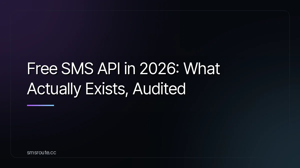 Free SMS API in 2026: What Actually Exists, Audited — smsroute