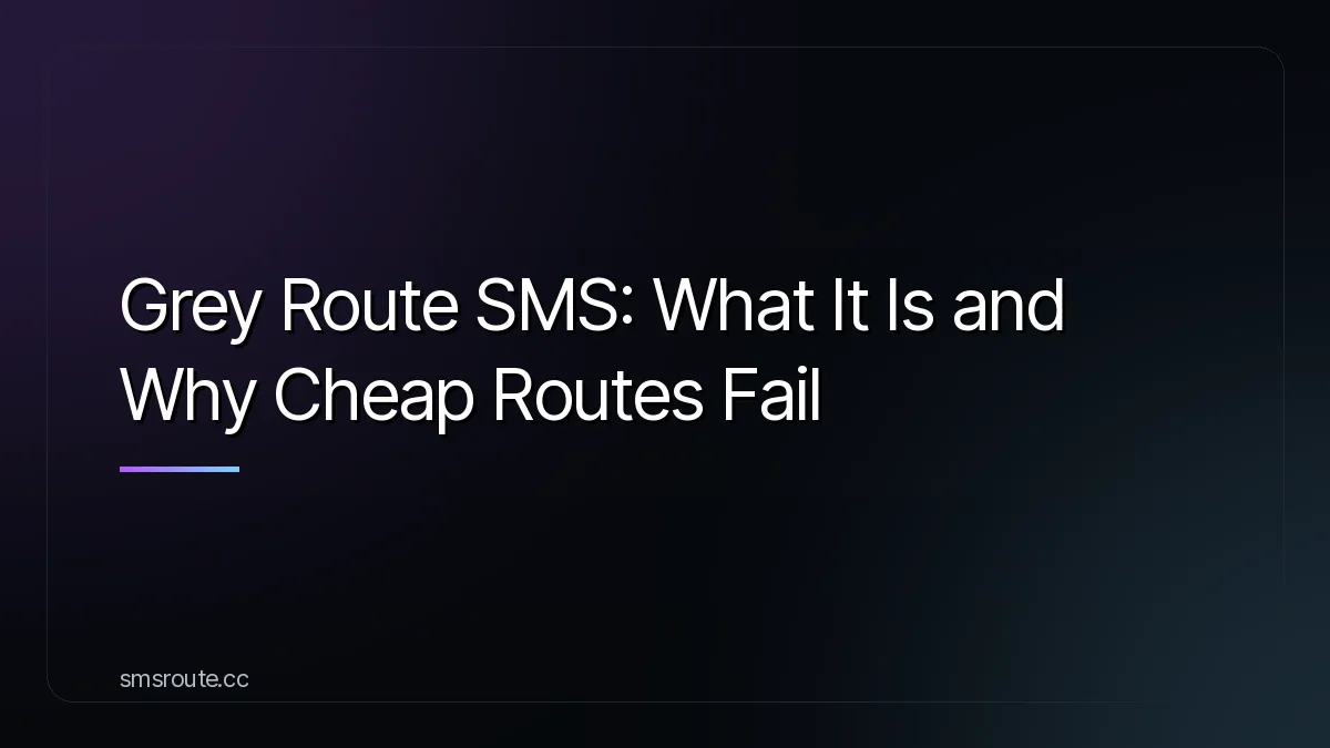 Grey Route SMS: What It Is and Why Cheap Routes Fail — smsroute