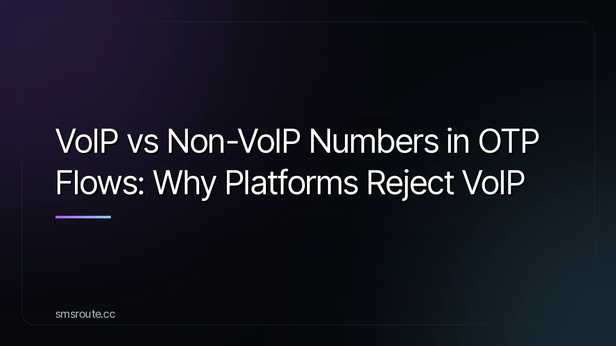 VoIP vs Non-VoIP Numbers in OTP Flows: Why Platforms Reject VoIP — smsroute