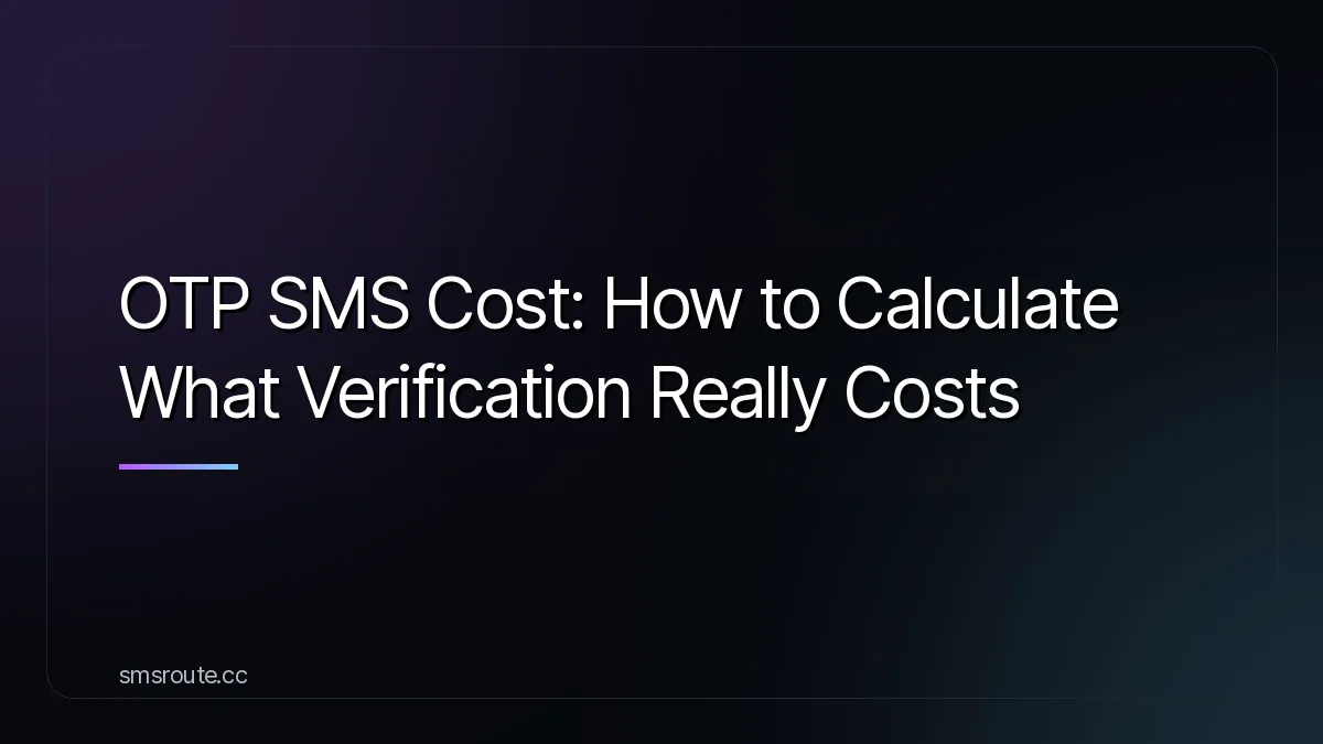 OTP SMS Cost: How to Calculate What Verification Really Costs — smsroute