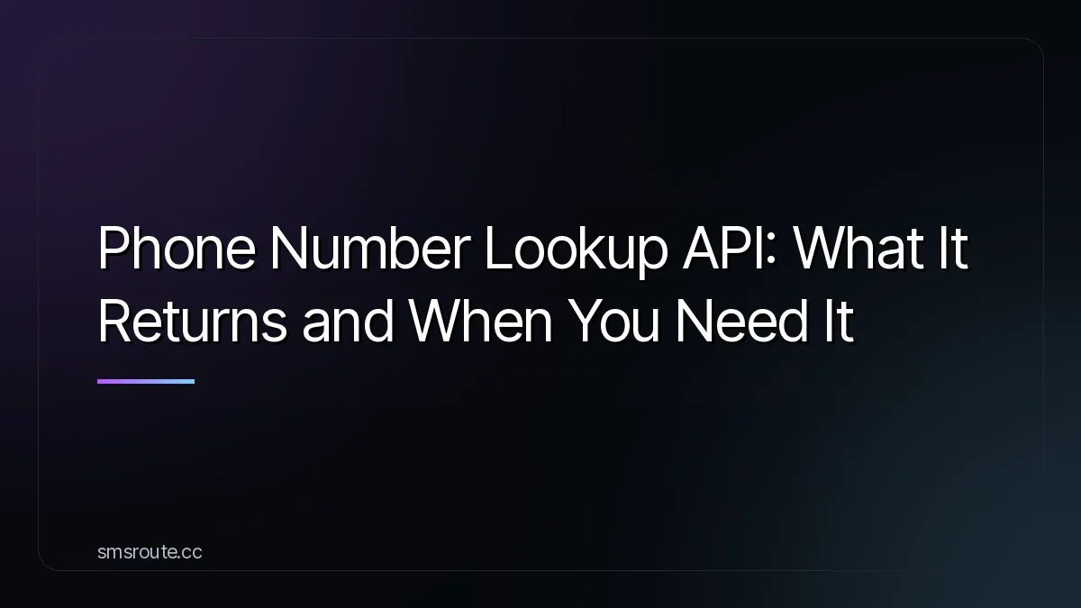 Phone Number Lookup API: What It Returns and When You Need It — smsroute