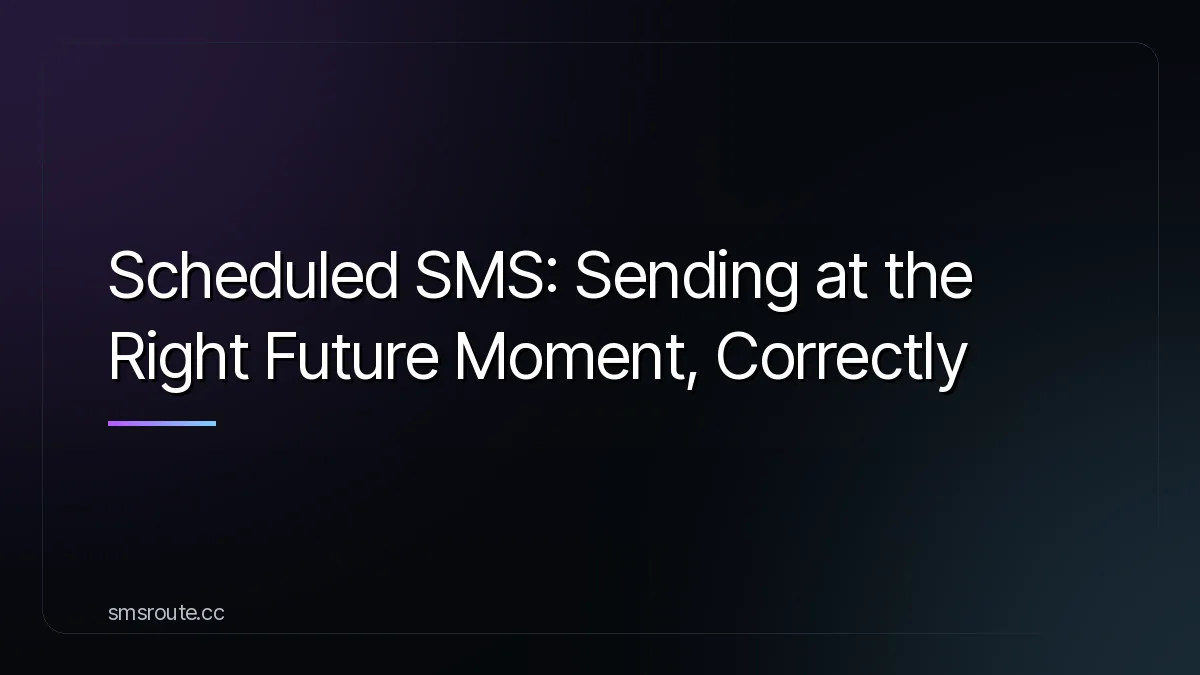 Scheduled SMS: Sending at the Right Future Moment, Correctly — smsroute