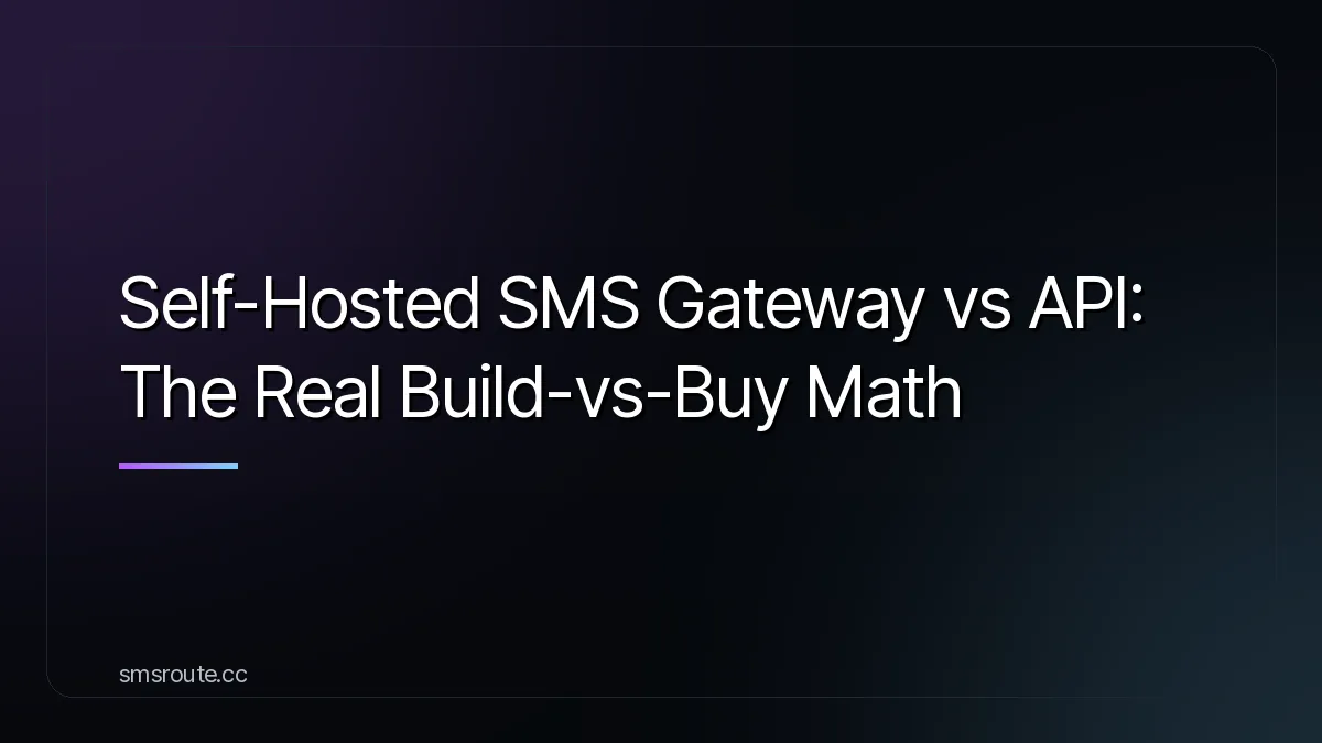 Self-Hosted SMS Gateway vs API: The Real Build-vs-Buy Math — smsroute
