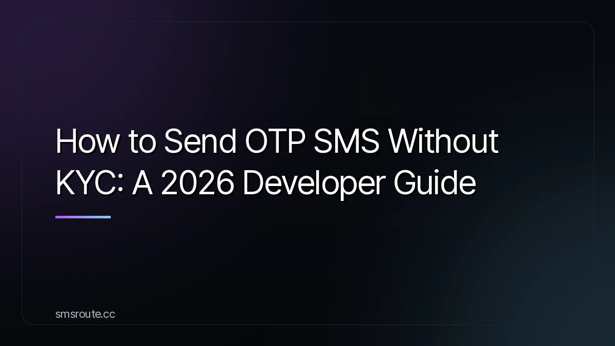 How to Send OTP SMS Without KYC: A 2026 Developer Guide — smsroute