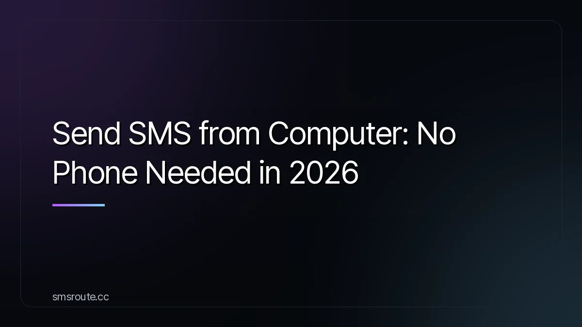 Send SMS from Computer: No Phone Needed in 2026 — smsroute