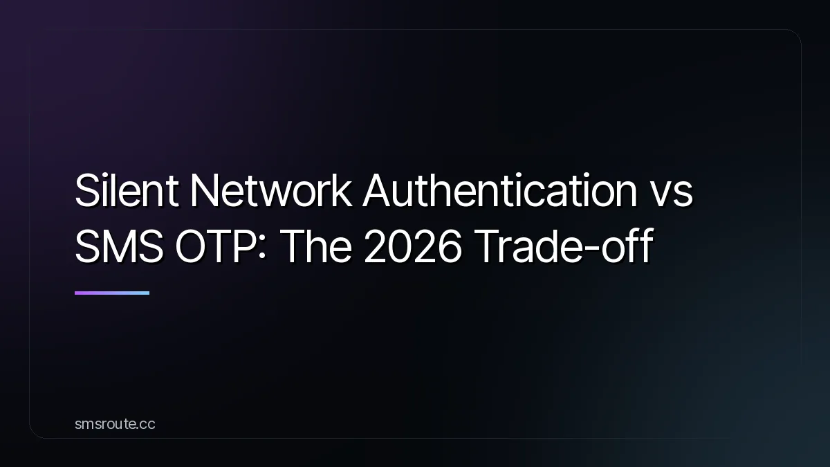 Silent Network Authentication vs SMS OTP: The 2026 Trade-off — smsroute