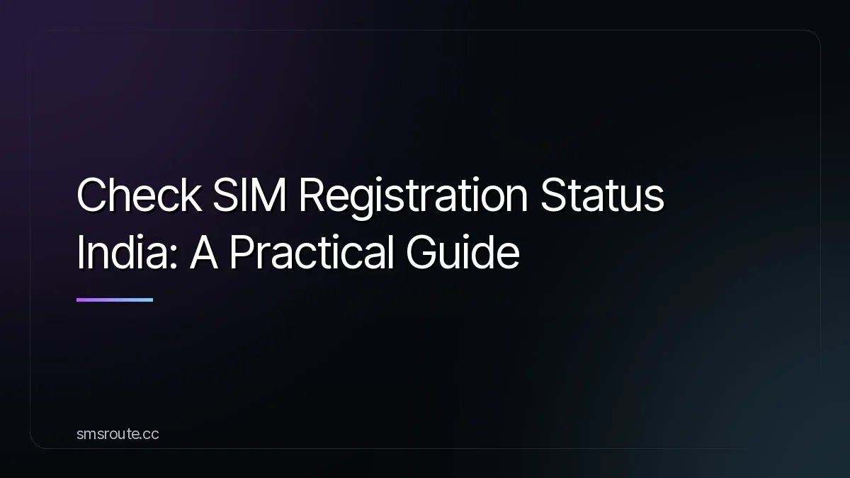 Check SIM Registration Status India: A Practical Guide — smsroute