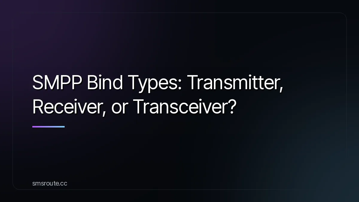 SMPP Bind Types: Transmitter, Receiver, or Transceiver? — smsroute