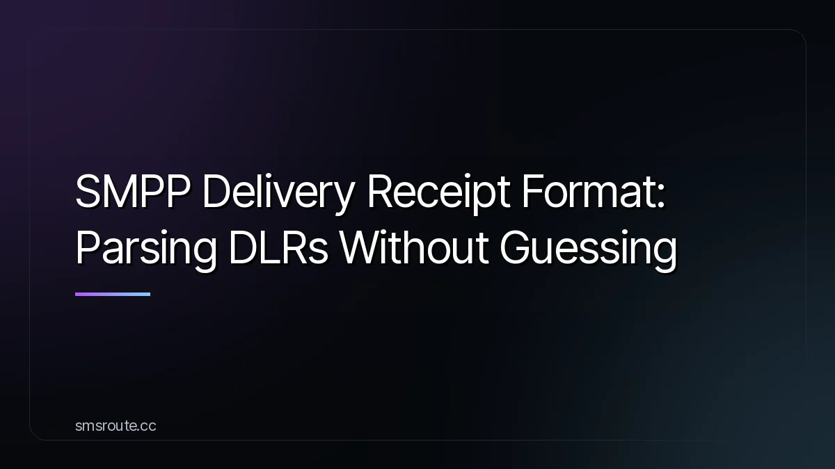 SMPP Delivery Receipt Format: Parsing DLRs Without Guessing — smsroute