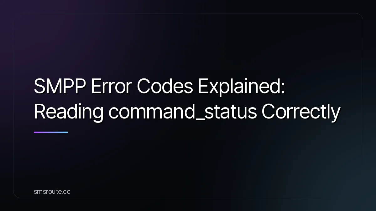 SMPP Error Codes Explained: Reading command_status Correctly — smsroute