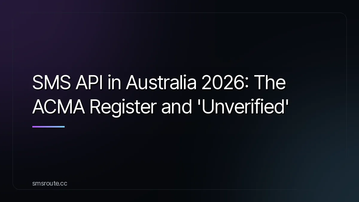 SMS API in Australia 2026: The ACMA Register and 'Unverified' — smsroute
