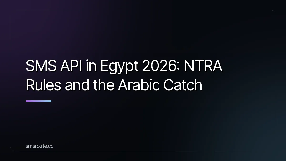 SMS API in Egypt 2026: NTRA Rules and the Arabic Catch — smsroute