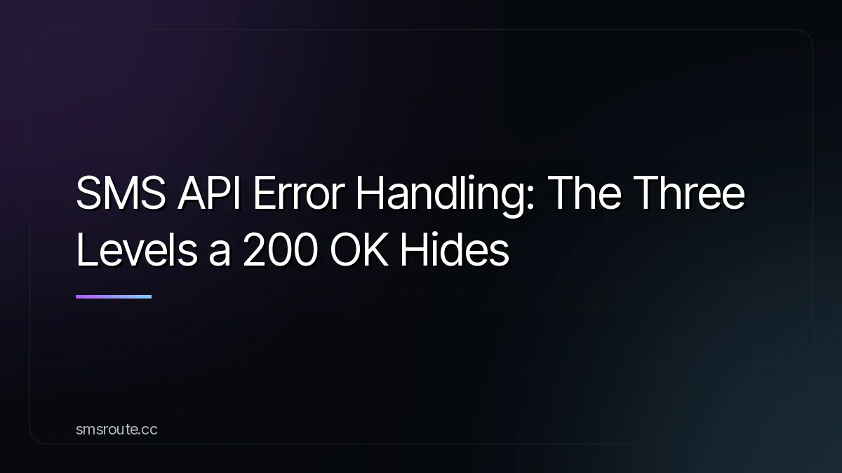 SMS API Error Handling: The Three Levels a 200 OK Hides — smsroute