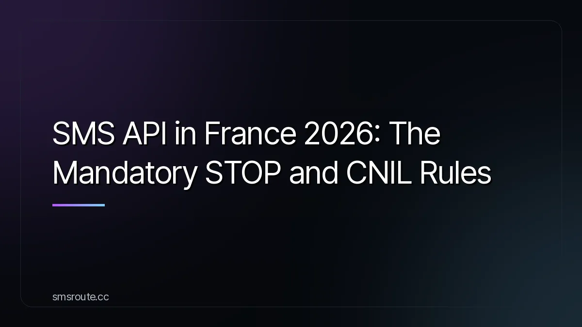 SMS API in France 2026: The Mandatory STOP and CNIL Rules — smsroute