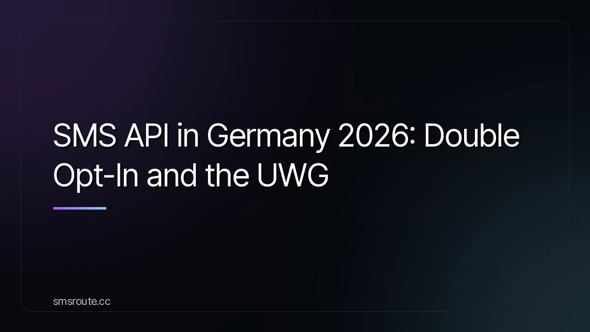 SMS API in Germany 2026: Double Opt-In and the UWG — smsroute