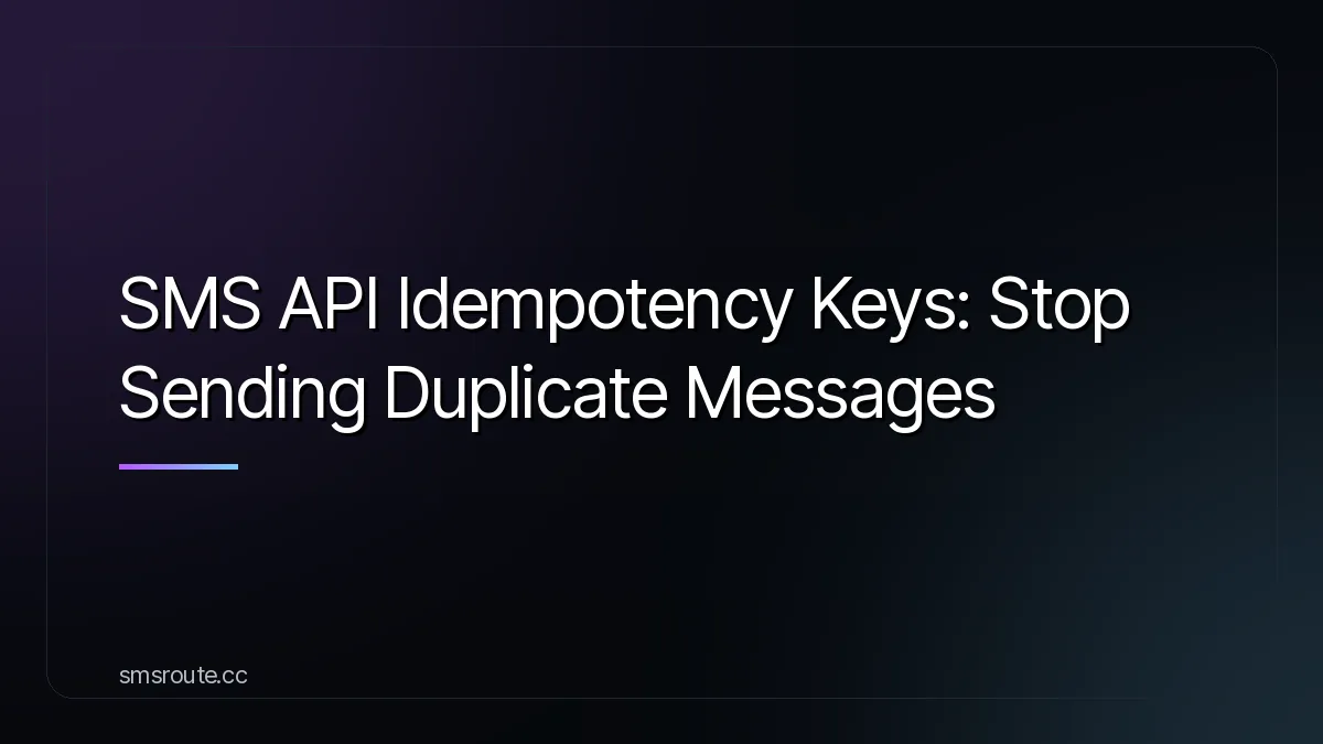 SMS API Idempotency Keys: Stop Sending Duplicate Messages — smsroute