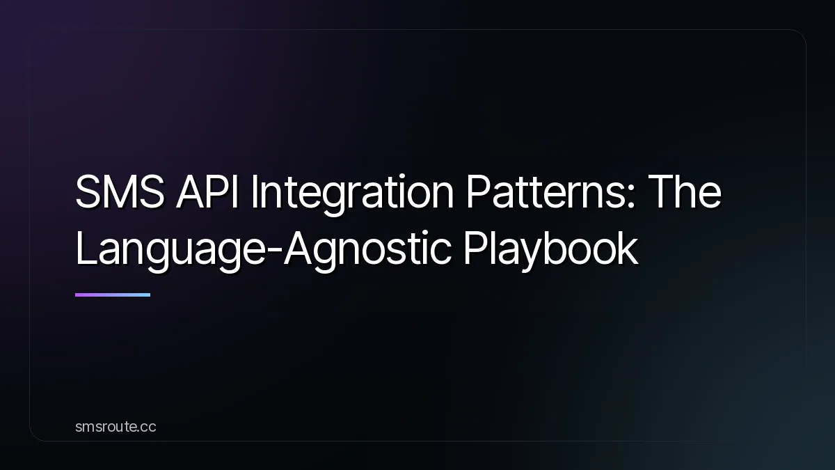 SMS API Integration Patterns: The Language-Agnostic Playbook — smsroute