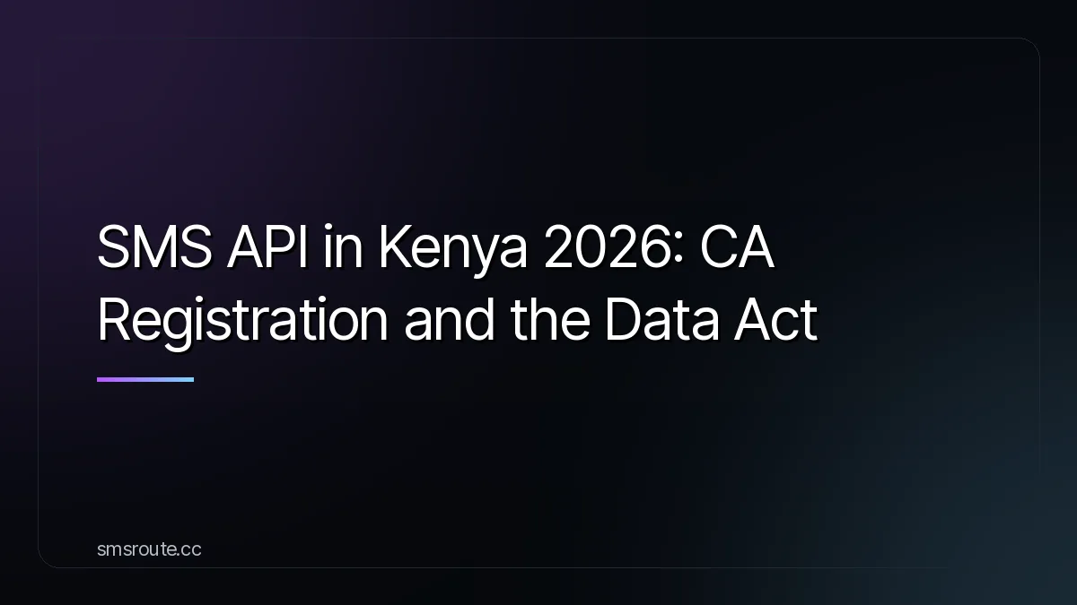 SMS API Kenya 2026 Guide: CA Registration & Compliance — smsroute