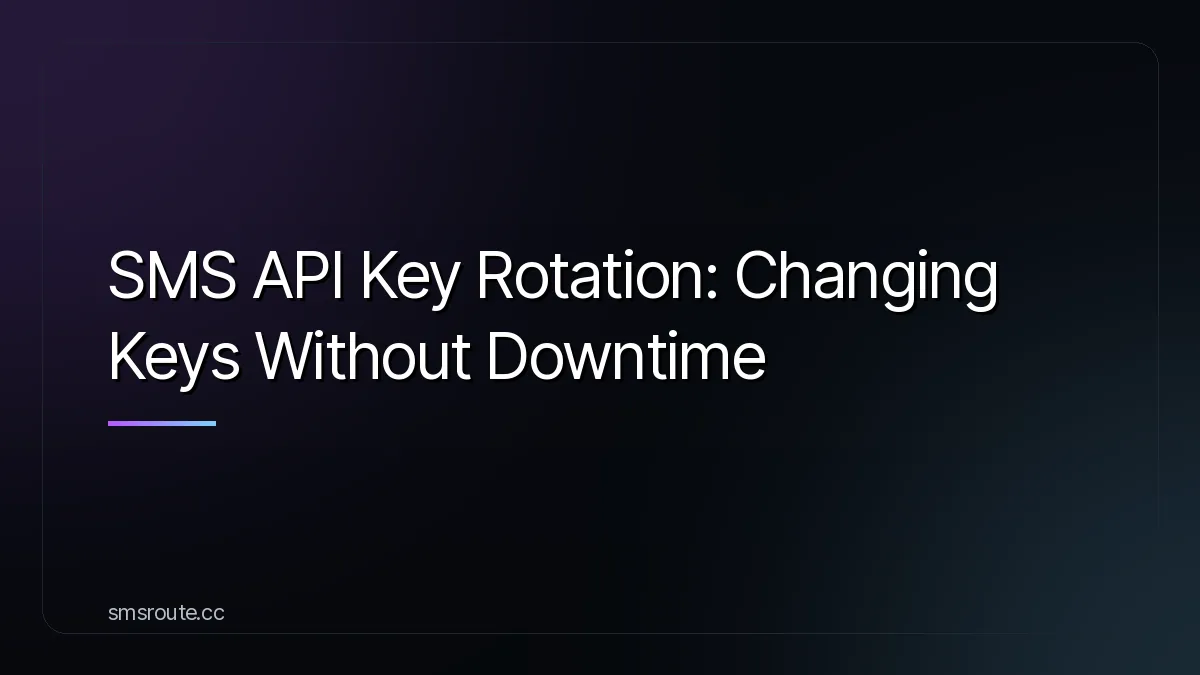 SMS API Key Rotation: Changing Keys Without Downtime — smsroute