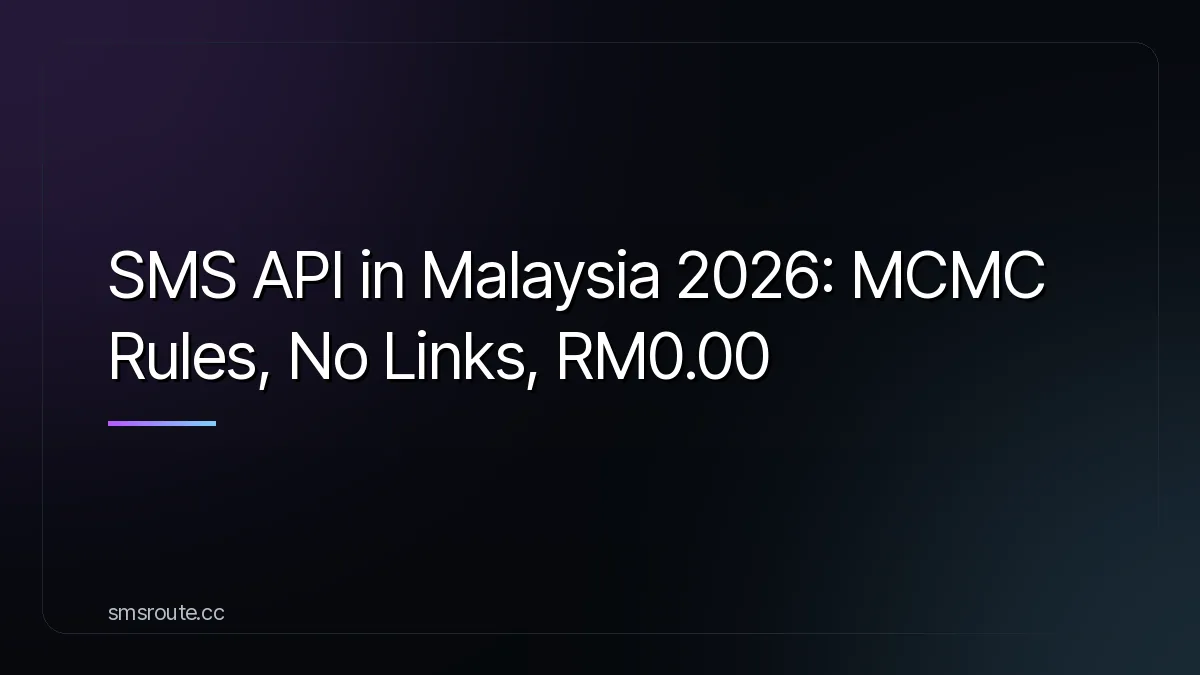 SMS API in Malaysia 2026: MCMC Rules, No Links, RM0.00 — smsroute