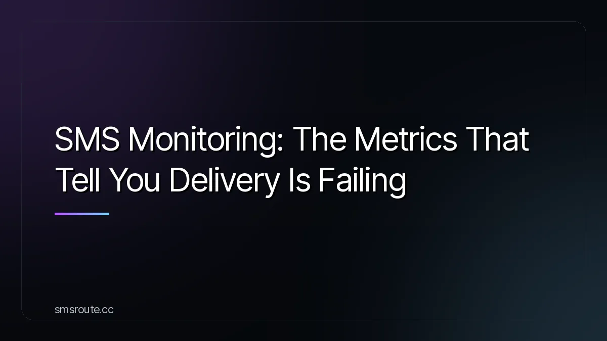 SMS Monitoring: The Metrics That Tell You Delivery Is Failing — smsroute