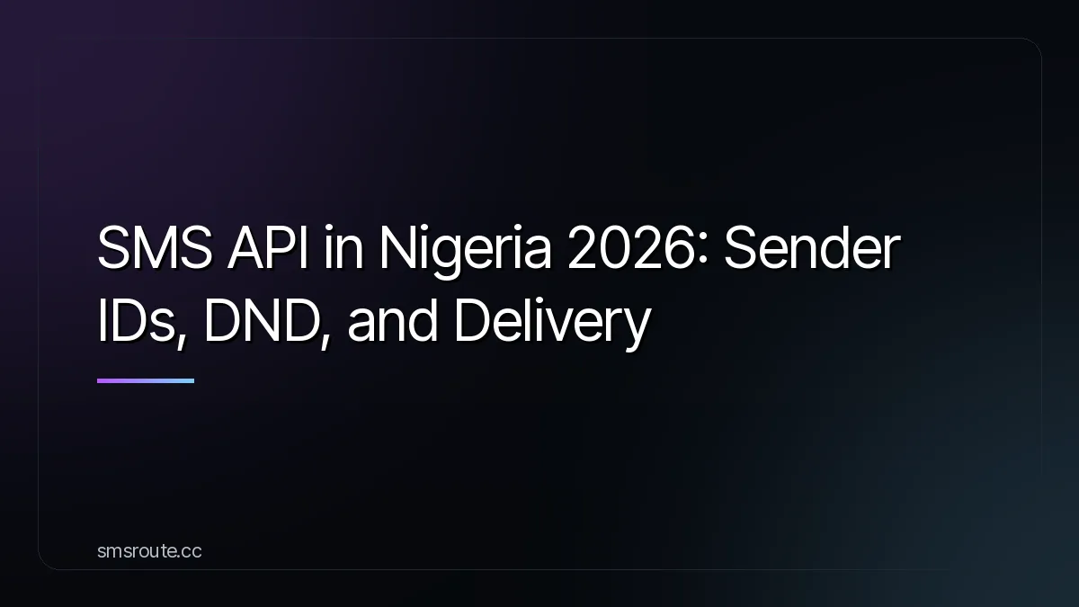 SMS API in Nigeria 2026: Sender IDs, DND, and Delivery — smsroute