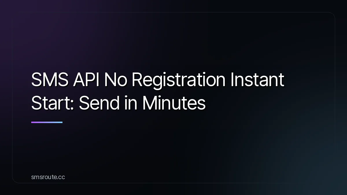 SMS API No Registration Instant Start: Send in Minutes — smsroute