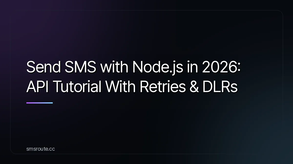 Send SMS with Node.js in 2026: API Tutorial With Retries & DLRs — smsroute