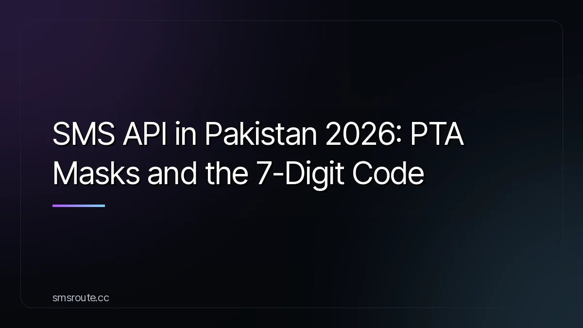 SMS API in Pakistan 2026: PTA Masks and the 7-Digit Code — smsroute