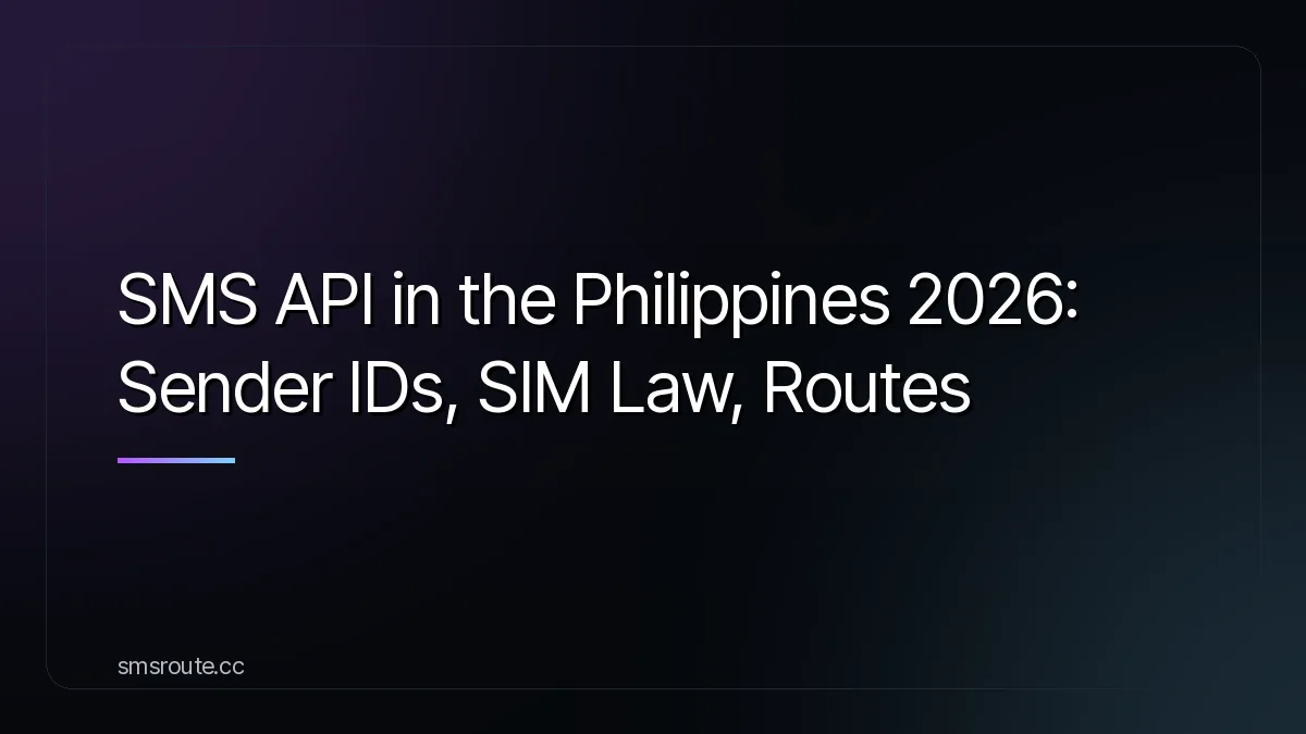 SMS API in the Philippines 2026: Sender IDs, SIM Law, Routes — smsroute
