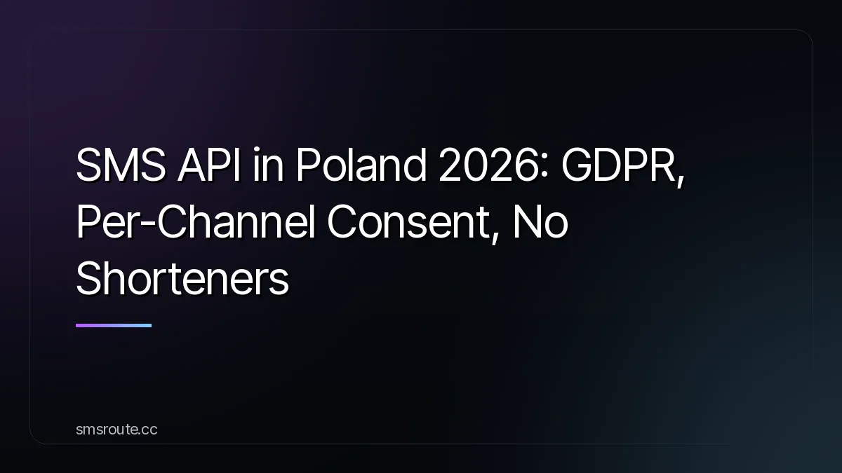 SMS API in Poland 2026: GDPR, Per-Channel Consent, No Shorteners — smsroute
