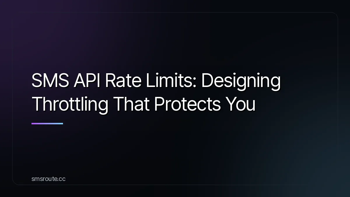 SMS API Rate Limits: Designing Throttling That Protects You — smsroute