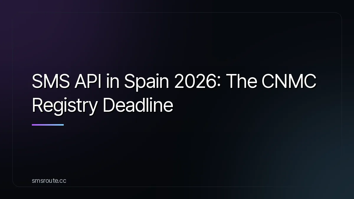 SMS API in Spain 2026: The CNMC Registry Deadline — smsroute