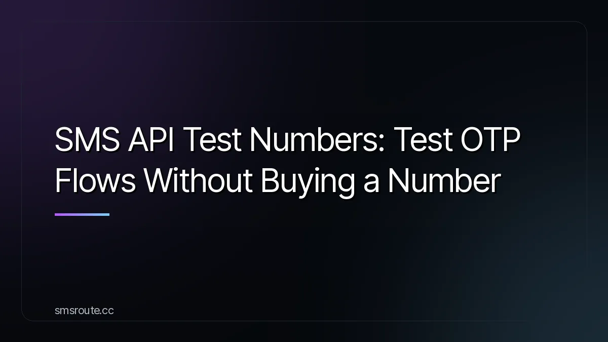 SMS API Test Numbers: Test OTP Flows Without Buying a Number — smsroute