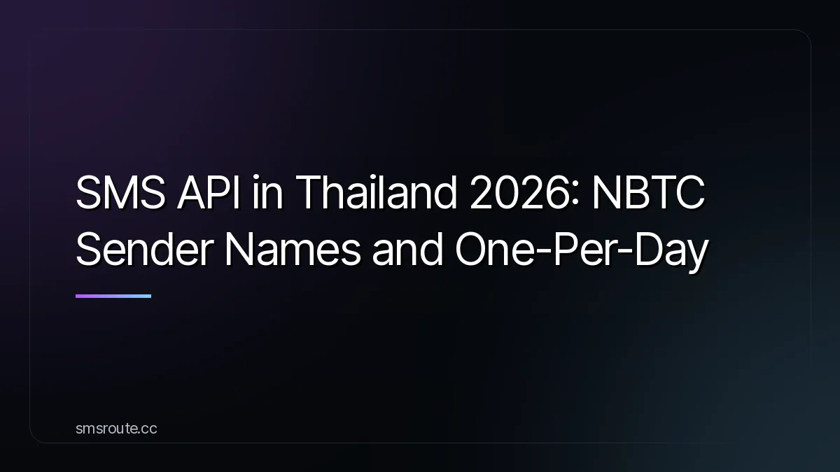 SMS API in Thailand 2026: NBTC Sender Names and One-Per-Day — smsroute