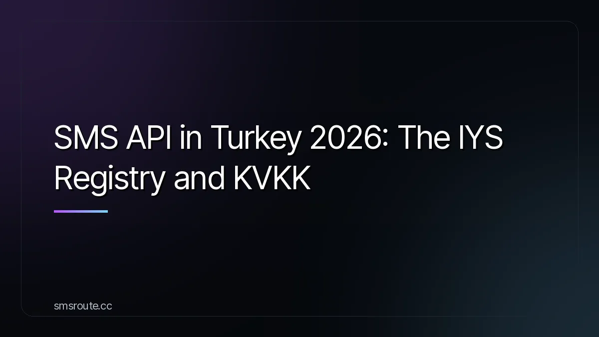 SMS API in Turkey 2026: The IYS Registry and KVKK — smsroute