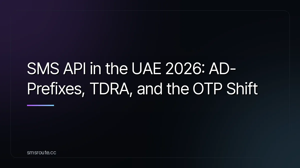 SMS API in the UAE 2026: AD- Prefixes, TDRA, and the OTP Shift — smsroute
