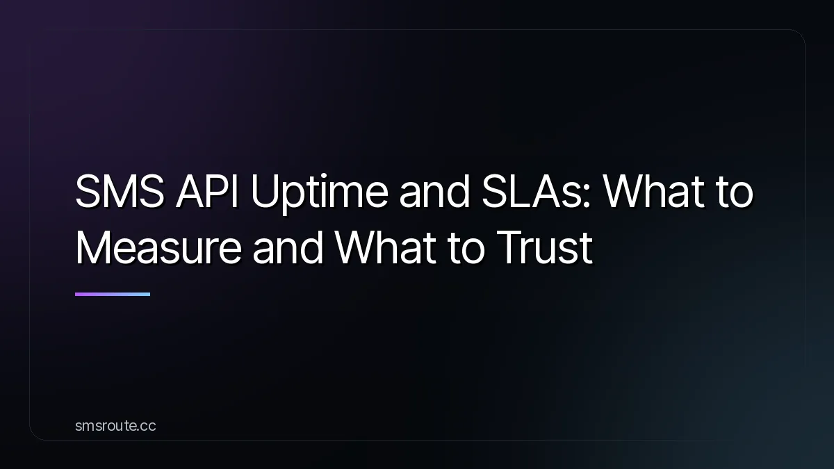 SMS API Uptime and SLAs: What to Measure and What to Trust — smsroute