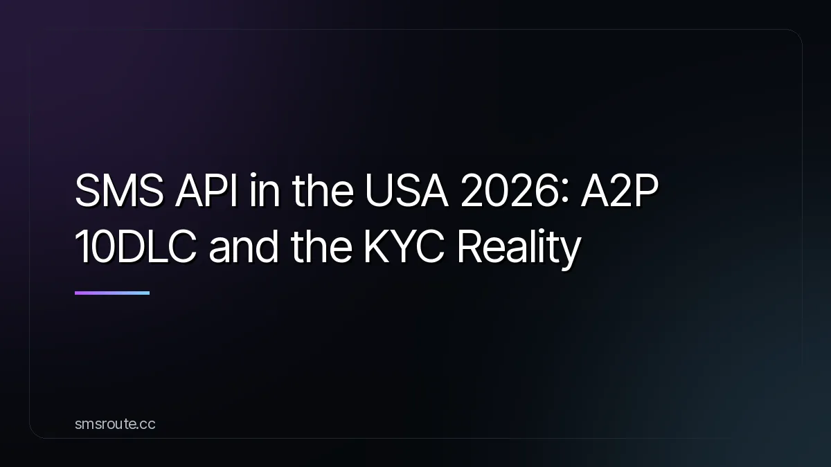 SMS API in the USA 2026: A2P 10DLC and the KYC Reality — smsroute