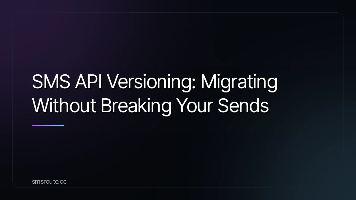 SMS API Versioning: Migrating Without Breaking Your Sends — smsroute